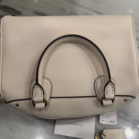 Coach Chalk Cream Mini Bennet Bag with Coach Retired Bag Charm - Picture 7 of 9